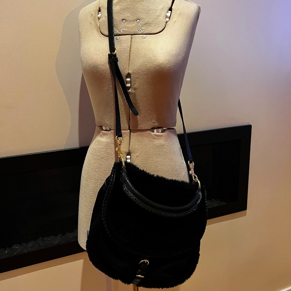 UGG crossbody leather and shearling bag